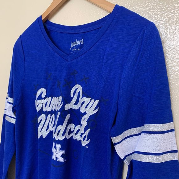NCAA Wildcats Kentucky Game Day Shirt Junior Large 11/13 Long Sleeve Blue - Picture 4 of 11